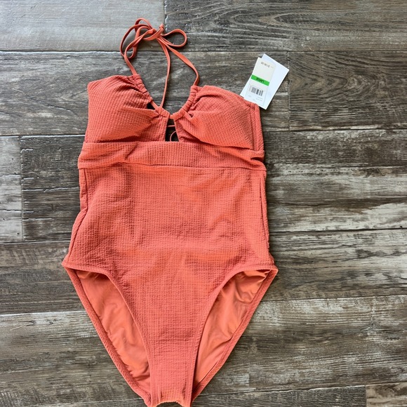 BECCA Other - BECCA PUCKER UP CANICE CUTOUT RIBBED ONE PIECE SWIMSUIT Size Large L‎